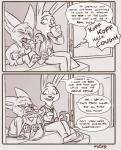 2016 alcohol anthro beer beverage canid canine clothed clothing comic dialogue disney english_text fan_character female fennec_fox finnick_(zootopia) fox fur july_hopps_(mistermead) lagomorph leporid male mammal old police police_uniform rabbit rockbottomfeeder text true_fox uniform zootopia