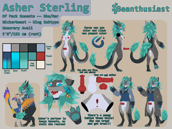 3_fingers 3_toes 4_ears 4_fingers animal_genitalia anthro anus areola avali_scratch_(text) balls bangs biped blue_claws blue_eyes blush bottomless bottomless_anthro bottomless_intersex bow_tie breasts canine_teeth chest_tuft claws clothed clothed_anthro clothed_female clothing collar collar_only collar_tag color_swatch crouching curling_tail digitigrade disembodied_penis duo emblem eyes_closed eyewear eyewear_only feather_necklace feathered_wings feathers feet female finger_claws fingers flared_penis front_view fur genitals gesture glasses glasses_only gradient gradient_hair gradient_horn grey_body grey_fur hair herm horn horn_jewelry horn_ring information intersex jacket jagged_mouth jewelry knot knot_root knotted_penis logo looking_at_viewer male mane measurements mouth_shot multi_ear multiple_angles multiple_poses necklace nipples no_pupils nubbed_penis nude nude_anthro nude_female nuzzling off/on open_mouth pantsless pantsless_anthro pawpads paws penis pose pronouns prosthetic prosthetic_arm prosthetic_limb raised_leg rear_view ring_(jewelry) sheath shirt side_view simple_background smile spread_toes spread_vulva spreading standing tail tail_tuft teal_hair teeth text tiptoes toe_claws toes tongue topwear tuft vest vulva waving wearing_glasses winged_arms wings beanthusiast asher_sterling renyu_kosente avali wickerbeast 3d_(artwork) 4:3 absurd_res artist_logo artist_name blender_(artwork) character_name digital_media_(artwork) english_text flat_colors hi_res model_sheet species_name watermark herm_(lore)