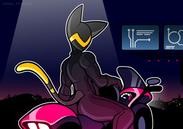 anthro black_bodysuit black_clothing black_gloves black_handwear black_latex black_skinsuit bodysuit clothed clothed_female clothing drone female gloves handwear latex latex_bodysuit latex_clothing latex_skinsuit motorcycle skinsuit solo tail tight_clothing vehicle rem_phase vega_(rem_phase) domestic_cat felid feline felis mammal 2025 absurd_res digital_media_(artwork) hi_res