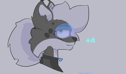 anthro bodysuit cheek_tuft clothing facial_tuft fluffy glance head_only lock lock_symbol male profile side_view skinsuit solo tight_clothing tuft visor tostilynx felid feline felis lynx mammal wildcat hi_res