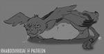 animal_genitalia bodily_fluids bound drooling feral genitals male penis penis_tip rope saliva sheath solo conditional_dnp wolftacos bandai_namco digimon digimon_(species) gazimon mammal digital_drawing_(artwork) digital_media_(artwork) greyscale hi_res monochrome