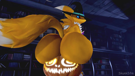 anthro armwear big_butt blue_eyes bridal_gauntlets butt chest_tuft clothing dipstick_tail duo fainted fart fart_cloud fart_fetish farting_on_another farting_on_face female food fruit glowing glowing_eyes hat headgear headwear huge_butt hyper hyper_butt hyper_fart jack-o'-lantern looking_back markings plant pumpkin tail tail_markings tuft witch_hat yellow_body skunksfm sound_warning warfaremachine_(modeler) bandai_namco digimon warfare_renamon animate_inanimate digimon_(species) renamon 16:9 2024 3d_(artwork) 3d_animation animated digital_media_(artwork) hi_res high_framerate short_playtime sound source_filmmaker_(artwork) video widescreen