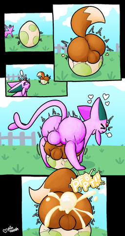 anal anal_penetration anus balls big_balls big_butt birth bodily_fluids breath bubble butt cum cum_bubble cum_fart cum_from_ass cum_in_ass cum_inside duo egg excessive_cum excessive_genital_fluids fart feral feral_on_feral forehead_gem gaping gaping_anus gem genital_fluids genitals hatching_from_egg heart_symbol huge_butt male male/male male_penetrated male_penetrating male_penetrating_male motion_lines neonate outside penetration penile penile_penetration penis_in_ass perineum purple_eyes questionable_consent raised_tail sex sound_effects tail vowelless vowelless_sound_effect young pincoosh nintendo pokemon eevee eeveelution espeon generation_1_pokemon generation_2_pokemon pokemon_(species) digital_media_(artwork) hi_res sequence signature