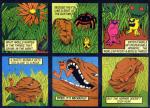 armless arthropod comic english_text feral flower grass group ideal_(copyright) insect mordle official_art oral_vore plant rockadile rocks_and_bugs_and_things text vintage vore western_comics_(style)