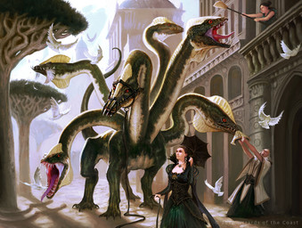 broom city cityscape cleaning_tool clothing eating female feral frill_(anatomy) group hat head_crest headgear headwear leash long_neck male membrane_(anatomy) membranous_frill muzzle_(object) muzzled open_mouth perspective quadruped sharp_teeth shooing size_difference snarling teeth umbrella mathias_kollros european_mythology greek_mythology hasbro magic:_the_gathering mythology wizards_of_the_coast avian bird columbid dove human hydra mammal scalie official_art