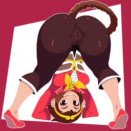 bent_over big_butt blush brown_body brown_hair butt camel_toe clothed clothing female fur hair heart_eyes heart_symbol looking_at_viewer monkey_tail presenting simple_background smile solo tail teeth kerotheklutz capcom marvel_vs._capcom sonson animal_humanoid haplorhine human humanoid mammal mammal_humanoid monkey monkey_humanoid primate primate_humanoid 1:1 absurd_res digital_media_(artwork) hi_res