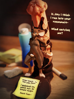 animal_dildo animal_sex_toy anthro bdsm bodily_fluids bondage bound dildo dripping equine_dildo genital_fluids leaking macro male micro precum precum_drip sex_toy solo text tied_to_dildo pippinthemouse pippin_(pippinthemouse) mammal mouse murid murine rodent 3:4 3d_(artwork) digital_media_(artwork) english_text hi_res