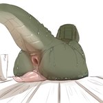 animal_genitalia animal_penis anthro anus big_butt bodily_fluids butt crocodilian_penis gaping gaping_anus genitals green_body looking_away male penis puffy_anus raised_tail sitting solo sweat sweaty_butt tail tail_anus thick_tail neemyart crocodile crocodilian reptile scalie 1:1 hi_res