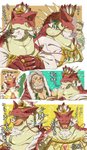 beard christmas_tree elderly eyes_closed eyewear facial_hair glasses group holidays humanoid_hands kemono male overweight overweight_male plant red_body text tree aruji_yume christmas lifewonders tokyo_afterschool_summoners benten_(tas) ded_(tas) itzamna_(tas) santa_claus human iguana iguanid lizard mammal reptile scalie 2020 comic hi_res japanese_text