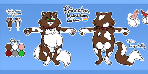 animal_genitalia animal_penis anthro balls belly big_belly brown_body brown_fur collar erection feline_genitalia feline_penis fur genitals humanoid_genitalia humanoid_penis male nude penis sheath simple_background smile solo spiked_collar spikes standing stated_pansexuality stated_pronouns stated_sexuality tail pteri_(artist) princeton_(pteri) domestic_cat felid feline felis mammal absurd_res hi_res model_sheet