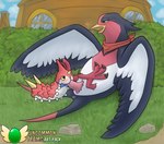 ambiguous_gender ambiguous_penetrated anus avian_feet beak blush bodily_fluids bow_tie bow_tie_only detailed_background duo erection feathered_wings feathers fellatio feral feral_on_feral feral_penetrated feral_penetrating feral_penetrating_feral genitals kerchief kerchief_only male male/ambiguous male_penetrating male_penetrating_ambiguous mostly_nude oral oral_penetration outside penetration penile penis plant saliva sex tapering_penis text wings rymherdier nintendo pokemon pokemon_mystery_dungeon spike_chunsoft team_tasty arthropod avian bird generation_3_pokemon insect pokemon_(species) swellow wurmple digital_media_(artwork) english_text hi_res