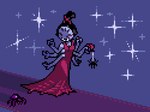 anthro clothing container cup dress duo female feral red_carpet red_clothing red_dress tea_cup dracozhilla undertale undertale_(series) muffet arachnid arthropod humanoid spider digital_media_(artwork) pixel_(artwork)