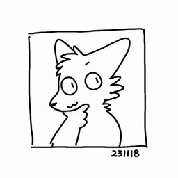 4_fingers :3 anthro black_nose cat_smile cheek_tuft facial_tuft fingers fur hand_under_chin head_tuft male mouth_closed pose simple_background tuft white_background white_body white_fur yupdown carbine_wolf_(character) canid canine canis mammal wolf 1:1 2023 2d_animation animated black_and_white dated icon monochrome