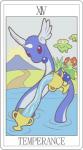 ambiguous_gender bellossom blue_body blue_skin card card_template container cup dragonair elemental_creature english_text feathered_wings feathers feral flora_fauna flower fortune_telling generation_1_pokemon generation_2_pokemon group head_flower head_wings horn humanoid major_arcana miji mountain nintendo outside plant pokemon pokemon_(species) prehensile_holding prehensile_tail pseudo_bottomwear pseudo_clothing pseudo_skirt roman_numeral skiploom solo_focus sun tail tail_holding_container tail_holding_cup tail_holding_object tarot tarot_card temperance_(tarot) text water wings