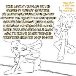 alternate_species anthro bottomwear canada cheek_tuft cigarette classism clothing dialogue facial_tuft female feral gem hair holding_cigarette holding_object jacket jewelry leaning leaning_backward male necklace one_leg_on_ground one_leg_up pants pearl_(gem) pearl_necklace profanity raised_leg short_hair smoking smug speech_bubble tail text thought_bubble topwear tuft whiskers unknown_artist bittersweet_candy_bowl daisy_(bcb) paulo_(bcb) domestic_cat felid feline felis lagomorph mammal somali_cat 1:1 english_text hi_res tagme