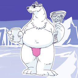 anthro asian_clothing belly big_belly black_nose clothing detailed_background east_asian_clothing eyewear fundoshi fur japanese_clothing kemono male newspaper outside overweight overweight_male solo standing sunglasses underwear white_body white_fur natunokemono ice_climber polar_bear_(ice_climber) bear mammal polar_bear ursine 1:1 2026 hi_res