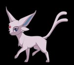 ambiguous_gender black_background black_nose blue_eyes butt_tuft cheek_tuft chest_tuft facial_tuft fur looking_at_viewer mouth_closed purple_body purple_ears purple_fur purple_tail side_view simple_background tail tuft milk-jug nintendo pokemon eeveelution espeon generation_2_pokemon pokemon_(species)