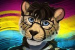 anthro eyewear fur glasses hair lgbt_pride male markings pansexual_pride_colors pride_color_flag pride_colors solo spots spotted_body spotted_fur kikonine lgbt_pride_month kofi_(kofithechee) cheetah felid feline king_cheetah mammal digital_media_(artwork)