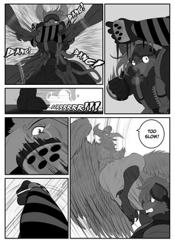 anthro chest_tattoo dialogue dodging duo eyewear fight full_body_suit goggles male markings motion_lines onomatopoeia solo sound_effects tattoo text viola_bat viola_bat_(character) apodiform avian bat bird hummingbird mammal absurd_res comic hi_res monochrome