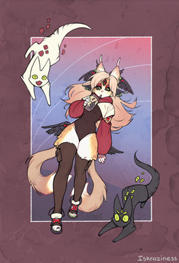 4_toes 5_fingers anthro biped black_sclera breasts brown_body brown_fur brown_tail clothed clothed_anthro clothed_female clothing feet female fingers footwear front_view fur green_eyes hair legwear shoes solo tail thigh_highs toes iskra ramia_(iskra) domestic_cat felid feline felis mammal 2025 digital_drawing_(artwork) digital_media_(artwork) hi_res