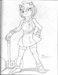 anthro clothed clothing dress eyelashes female footwear fur hair half-closed_eyes hammer holding_hammer holding_object holding_sledgehammer holding_tool looking_at_viewer mouth_closed narrowed_eyes pose shoes sledgehammer smile smiling_at_viewer smirk solo standing tools marcushunter sega sonic_the_hedgehog_(series) amy_rose eulipotyphlan hedgehog mammal 2017 graphite_(artwork) hi_res monochrome signature traditional_media_(artwork)