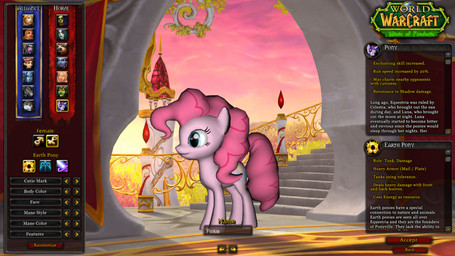 cutie_mark female feral fur gui hair mmorpg parody pink_body pink_fur pink_hair quadruped solo tail text thorinair blizzard_entertainment friendship_is_magic hasbro my_little_pony warcraft pinkie_pie_(mlp) earth_pony equid equine horse mammal pony crossover english_text