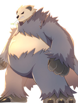 3_toes 4_fingers angry anthro biped black_body black_claws black_ears black_eyes black_fur black_nose claws clenched_teeth empty_eyes featureless_chest feet finger_claws fingers fist fur hay_in_mouth light male male_anthro multicolored_body multicolored_fur nude nude_anthro nude_male side_view simple_background slightly_chubby slightly_chubby_anthro slightly_chubby_male solo standing tan_body tan_fur teeth toe_claws toes two_tone_body two_tone_fur white_background rumine nintendo pokemon bear generation_6_pokemon mammal pangoro pokemon_(species) 2025 absurd_res hi_res lighting shaded