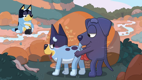 ahegao all_fours ambiguous_penetration animal_genitalia animal_penis anthro black_body black_fur blue_body blue_fur breath bucket canine_genitalia canine_penis container creek facial_markings female fur genitals gloves_(marking) group head_markings knot knotted_penis leg_markings looking_pleasured male male/female markings mask_(marking) oblivious panting penetration penis plap_(sound) sex socks_(marking) stealth_sex tan_body tan_fur trio young young_anthro festive0goat bluey_(series) bandit_heeler bluey_heeler jean-luc_(bluey) australian_cattle_dog bird_dog canid canine canis cattledog domestic_dog herding_dog hunting_dog labrador mammal pastoral_dog retriever 16:9 hi_res widescreen daughter_(lore) father_(lore) father_and_child_(lore) father_and_daughter_(lore) parent_(lore) parent_and_child_(lore) parent_and_daughter_(lore)