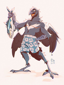 4_toes anthro beak biped black_body black_feathers claws clothed clothing feathers feet grey_body grey_claws grey_feathers holding_fish looking_aside male mastectomy_scar muscular non-mammal_mastectomy_scar open_mouth scar standing toes tongue tongue_out topless topless_anthro topless_male visibly_trans water_drop wet koda-jd rinlinart aquatic avian bird corvid corvus_(genus) crow fish oscine passerine raven digital_media_(artwork) hi_res sketch trans_(lore) trans_man_(lore)