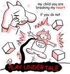 advertisement anthro barefoot biped block blush bodily_fluids crying dialogue eyes_closed feet female fur horn open_mouth solo tears text what white_body white_fur greliz undertale undertale_(series) toriel boss_monster_(undertale) bovid caprine mammal black_and_white_and_red digital_media_(artwork) english_text