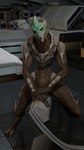 bedroom blue_tongue bodypaint chair covering covering_crotch face_paint female furniture green_eyes inside looking_at_viewer nude on_chair solo spacecraft standing tongue tongue_out vehicle scoota ghost0fonyx_(modeler) bioware electronic_arts mass_effect valenea_oroso alien turian 3d_(artwork) 4k 9:16 absurd_res digital_media_(artwork) hi_res