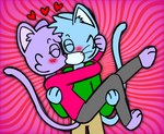 anthro blush bridal_carry carrying_another carrying_partner clothed clothing duo female fur hair happy heart_symbol kissing love making_out male male/female romantic romantic_ambiance romantic_couple simple_background tail text eggnaug lucy_(eggnaug) marshall_(eggnaug) domestic_cat felid feline felis mammal 2023 colored digital_drawing_(artwork) digital_media_(artwork) url