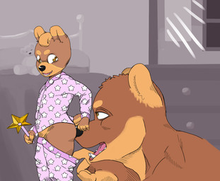 adult_on_young age_difference anthro bed bedroom black_nose bottomwear brown_body brown_ears brown_eyes brown_fur brown_hair brown_tail butt butt_sniffing clothing clothing_pull drawer duo female fur furniture hair hand_on_nose holding_object holding_toy holding_wand inside looking_at_another looking_back male male/female mirror multicolored_body multicolored_bottomwear multicolored_clothing multicolored_ears multicolored_fur multicolored_pajamas multicolored_topwear pajama_pants pajama_shirt pajamas pillow pink_bottomwear pink_clothing pink_pajamas pink_topwear plushie pulling_pants_down sharp_teeth short_tail size_difference smile sniffing tail teeth tongue topwear toy two_tone_body two_tone_ears two_tone_fur two_tone_tail wand white_bottomwear white_clothing white_pajamas white_topwear young young_anthro young_female fembo bear mammal 2025 digital_media_(artwork) hi_res daughter_(lore) father_(lore) father_and_child_(lore) father_and_daughter_(lore) incest_(lore) parent_(lore) parent_and_child_(lore) parent_and_daughter_(lore)