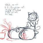 anthro areola big_breasts blush bodily_fluids breast_milking breasts container cup eyes_closed female huge_breasts hyper hyper_breasts lactating milk money nervous nipples solo sweat text nucr4r undertale undertale_(series) temmie_(undertale) 1:1 english_text hi_res