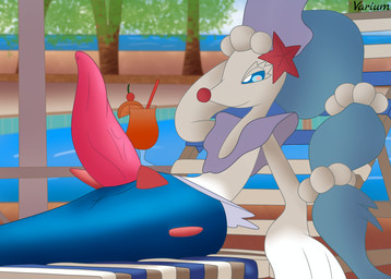 alcohol animal_genitalia animal_penis anus beach beverage big_penis blue_eyes blue_hair cetacean_genitalia cetacean_penis chair container cup drinking_glass erection feral furniture genital_slit genitals glass glass_container glass_cup hair huge_penis long_hair looking_at_viewer lounge_chair male outside penis plant poolside presenting presenting_penis seaside sitting smile solo swimming_pool tapering_penis tree water white_body conditional_dnp varium nintendo pokemon aquatic generation_7_pokemon mammal pinniped pokemon_(species) primarina 2022 absurd_res digital_media_(artwork) hi_res