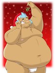 anthro asian_clothing belly big_belly christmas_clothing christmas_headwear clothing east_asian_clothing fundoshi hat headgear headwear holidays holly_(plant) japanese_clothing male mistletoe moobs navel nipples obese obese_male overweight overweight_male plant santa_hat simple_background solo underwear white_clothing white_fundoshi white_underwear pokelai christmas lifewonders tokyo_afterschool_summoners ganglie_(tas) mammal suid suina sus_(pig) wild_boar 2023 3:4 hi_res