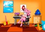 anthro big_breasts breasts chair clothing clothing_aside computer curvy_figure electronics feet female furniture hammer humanoid_feet laptop looking_at_viewer multicolored_body nipples on_chair pink_body pink_nipples plantigrade sitting sitting_on_chair smile smiling_at_viewer solo tablet tools the_knight classic_sonic_(universe) sega sonic_the_hedgehog_(series) amy_rose dr._eggman knuckles_the_echidna metal_sonic mighty_the_armadillo miles_prower ray_the_flying_squirrel sonic_the_hedgehog eulipotyphlan hedgehog mammal hi_res