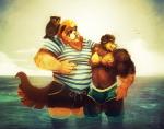 abs anthro beard biceps big_muscles clothing eyewear facial_hair group male muscular muscular_male necktie nipples pecs shirt sunglasses swimwear tattoo topwear water vetrowolf boris_(vetrowolf) avian bird canid canine canis domestic_dog mammal molosser mountain_dog owl saint_bernard 2015