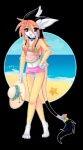 4_toes anthro barefoot beach breasts claws cleavage clothed clothing detailed_background feet female hat headgear headwear midriff navel open_mouth outside ribbons sand seaside simple_background sky solo sun_hat tail tail_tuft text toes transparent_background tuft water luna777 taratsu_(character) ambient_sealife ambient_starfish asterozoan canid canine echinoderm mammal marine moondog starfish alpha_channel english_text