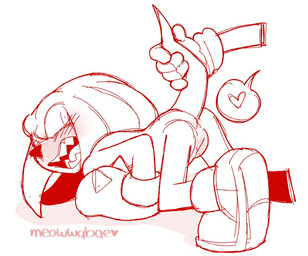 added_anatomy all_fours andromorph anthro anus ass_up blush body_blush boots clothing disembodied_hand dreadlocks embarrassed embarrassing_nudity footwear genitals gloves handwear heart_symbol intersex looking_at_another looking_back looking_back_at_another naturally_unclothed offscreen_character pointy_nose raised_tail sharp_teeth shoes solo speech_bubble spiked_gloves spikes tail tail_pull teeth tongue vulva vulva_blush meowwabae sega sonic_the_hedgehog_(series) knuckles_the_echidna echidna mammal monotreme monochrome signature