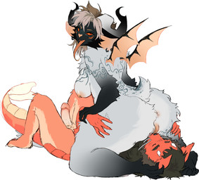 anthro bat_wings cunnilingus duo facesitting female genitals male male/female membrane_(anatomy) membranous_wings oral penis sex sitting_on_another vaginal wings raidaoko bat mammal hi_res