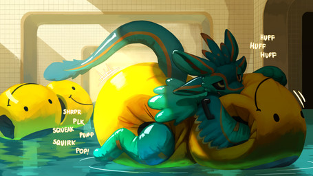 anthro diaper diaper_humping handle handles_on_shoulders inflatable_diaper latex latex_diaper onomatopoeia smiley_face solo sound_effects swimming_pool text water winged_arms wings sexotheque poolrooms the_backrooms animate_inanimate avali diaper_creature 16:9 2026 digital_media_(artwork) hi_res widescreen