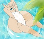 anthro beach biped clothed clothing femboy flat_chested floatie foot_in_water fur hair inflatable inflatable_ride inflatable_support inner_tube looking_at_viewer male on_pool_toy on_swim_ring one-piece_swimsuit outside partially_submerged pool_toy raised_arms seaside smile solo swim_ring swimwear water waterscape wet wet_clothing fiddagracepaws_(artist) fidda_gracepaws_(character) canid canine fennec_fox fox mammal true_fox absurd_res digital_media_(artwork) hi_res