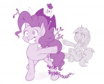 cutie_mark duo female feral hair horn insane simple_background white_background dstears friendship_is_magic hasbro my_little_pony mythology cockatrice_(mlp) lyra_heartstrings_(mlp) pinkie_pie_(mlp) earth_pony equid equine horse mammal mythological_creature mythological_equine pony unicorn 2017 monochrome