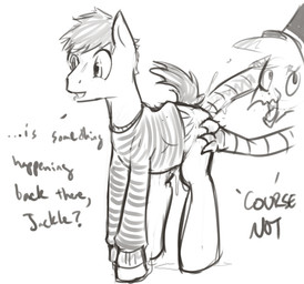 anal anal_fisting anal_penetration beak bodily_fluids bottomless clothed clothing cum dialogue duo feathered_wings feathers feral fisting genital_fluids hat headgear headwear hooves interspecies male male/male male_penetrated male_penetrating male_penetrating_male messy open_mouth penetration sex sweater text topwear wings dovne hasbro my_little_pony mythology jackle_app_(character) umber_(braeburned) avian equid equine gryphon mammal mythological_avian mythological_creature mythological_equine pegasus digital_media_(artwork) english_text monochrome