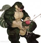 anthro balls biceps big_penis bodily_fluids claws cum cum_drip cum_on_balls cum_on_feet cum_on_hand cum_on_own_balls cum_on_own_feet cum_on_own_hand cum_on_own_penis cum_on_penis cum_on_self cum_string cumshot dripping ejaculation erection feet foot_focus genital_fluids genitals glans green_body green_penis holding_penis humanoid_genitalia humanoid_penis male masturbation multicolored_body muscular muscular_anthro muscular_male non-mammal_balls nude open_mouth orgasm pecs penile penile_masturbation penis pink_glans red_eyes sharp_teeth simple_background solo tail teeth tongue tongue_out two-handed_masturbation vein white_background white_balls white_body darkgem typhek dinosaur prehistoric_species reptile scalie theropod tyrannosaurid tyrannosauroid tyrannosaurus tyrannosaurus_rex 2020 absurd_res hi_res signature