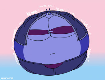 anthro belly belly_expansion big_belly big_breasts blue_body blue_fur blueberry_inflation body_inflation bra breast_expansion breasts cleavage clothed clothing expansion female fur huge_belly huge_breasts hyper hyper_belly hyper_breasts hyper_inflation immobile inflation navel onomatopoeia solo sound_effects spherical_inflation text thick_thighs tight_clothing underwear wardrobe_malfunction wide_hips animous dreamworks the_bad_guys diane_foxington canid canine fox mammal 2025 artist_name dated digital_drawing_(artwork) digital_media_(artwork) english_text hi_res
