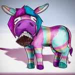cigarette cigarette_in_mouth female feral fur hair multicolored_hair object_in_mouth pink_body pink_fur solo teal_body teal_fur tricolor_fur two_tone_hair yellow_body yellow_fur hititecstasy gentlemen emma_vasquez asinus donkey equid equine mammal 1:1 hi_res meme watermark