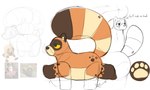 ambiguous_gender anthro biped brown_body brown_eyes design_sheet inflatable markings multicolored_body simple_background striped_markings striped_tail stripes tail tail_markings text white_background yellow_sclera sexotheque boba_(sexotheque) animate_inanimate canid canine living_inflatable mammal raccoon_dog tanuki 2023 absurd_res digital_media_(artwork) english_text hi_res