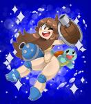 absurd_res ambiguous_gender bikini blue_body blue_skin blush brown_hair bubble cannon clothing cosplay digital_media_(artwork) duo female feral generation_1_pokemon generation_6_pokemon hair hi_res huge_filesize human human_focus larger_female larger_human leaf_(pokemon) long_hair mammal mega_blastoise mega_evolution navel nintendo not_furry_focus one_eye_closed pale_skin pokemon pokemon_(species) ranged_weapon red_eyes samurairenn size_difference smaller_ambiguous smaller_feral smile solo_focus sparkles squirtle swimwear water weapon wink